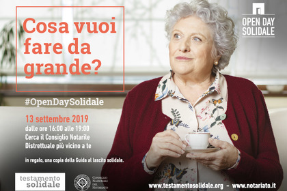 Testamento solidale: 13 settembre Open Day per saperne di più